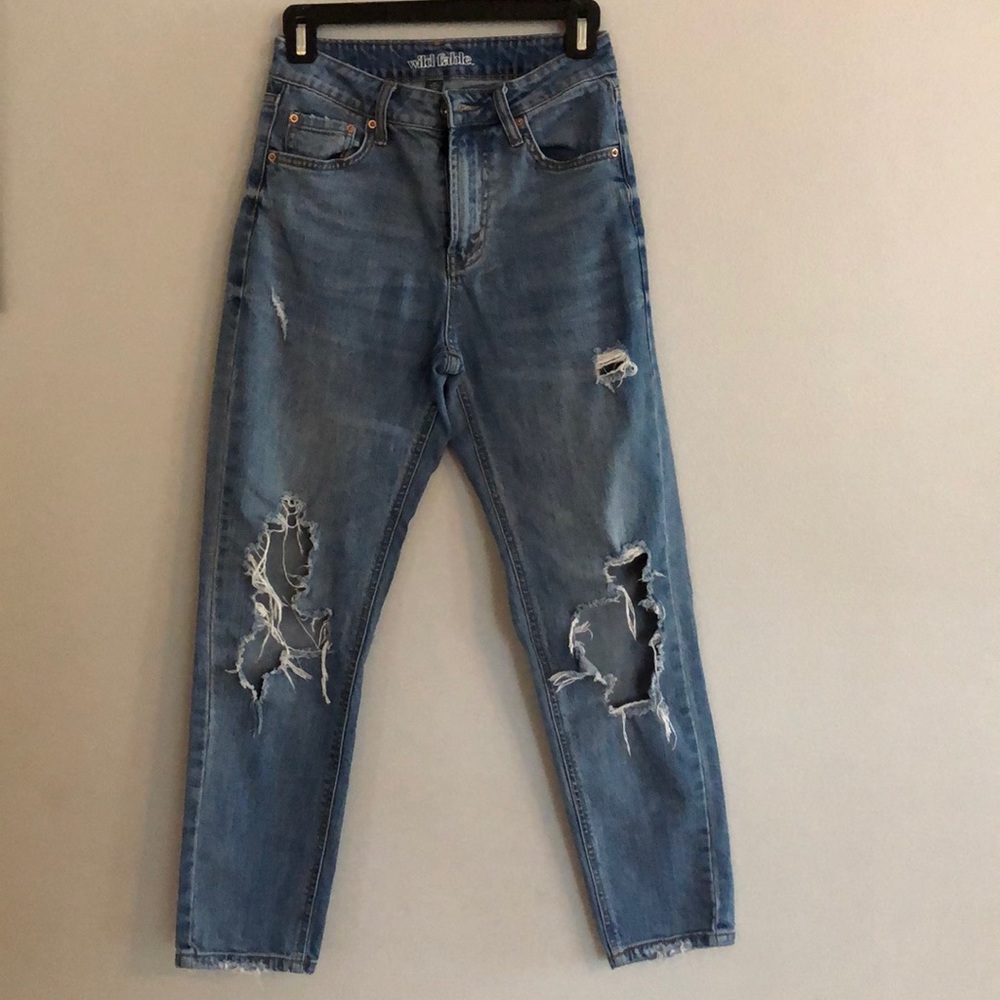 High Waisted Wild Fable Distressed Mom Jeans